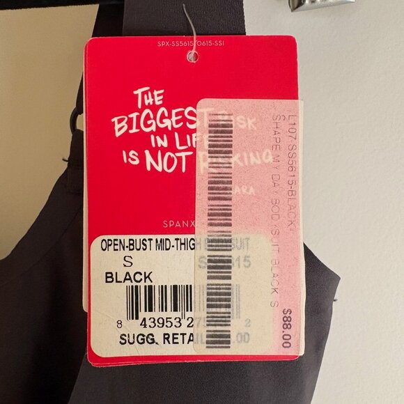 NWT Spanx Shape My Day Open Bust Mid Thigh Bodysuit Shapewear Black Size Small - Picture 9 of 9